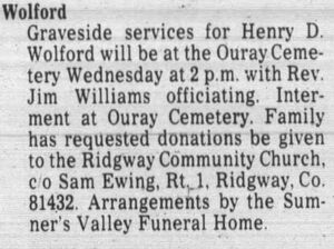 Wolford, Henry David Wolford Funeral Services, 90 (31 Jul 1889-6 Oct 1979)
