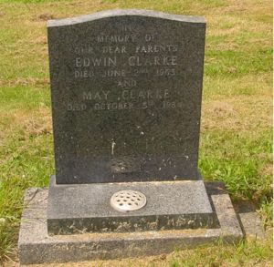 Grave of Wally, Edwin and May Clarke.