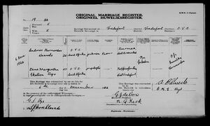 Marriage: Andries Bernardus Wessels and Dina Margaretha Eksteen Uys, 06 Dec 1932